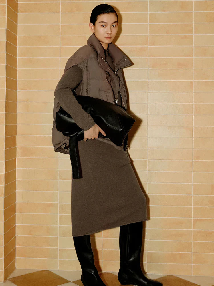 Insulating Women’s Down Vest - Cropped, Duck, Winter