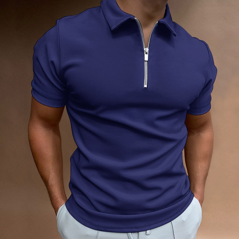 Classic Fit Zipped Mens Polo Shirt in Multiple Colors - Stylish, Comfortable, Breathable Polyester