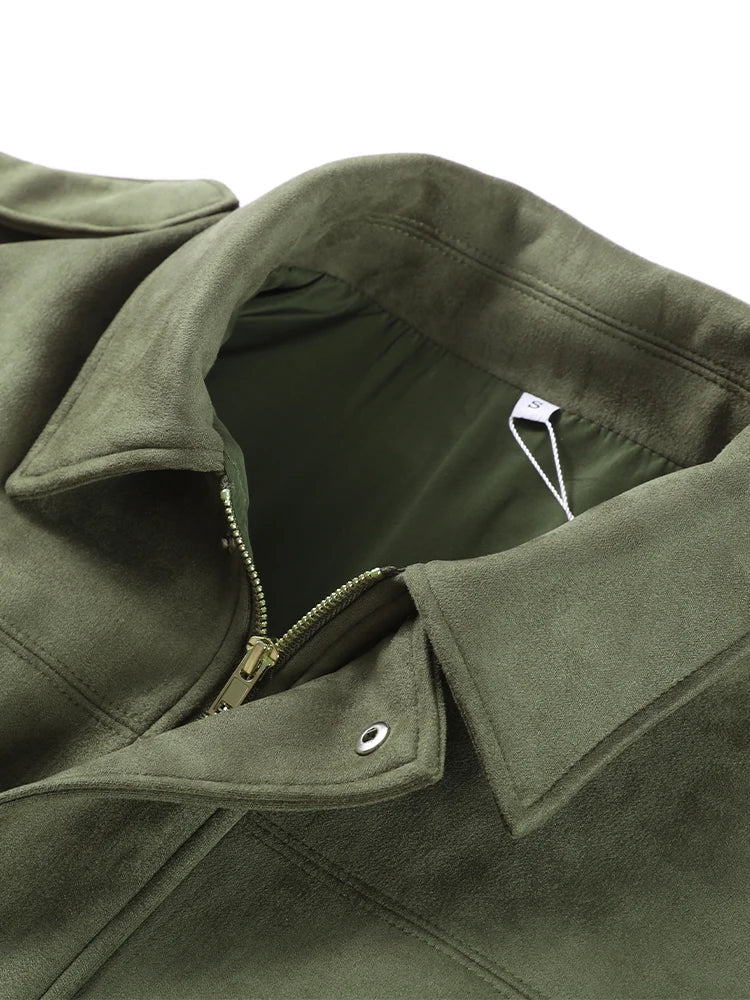 Oversized Damen-Bomberjacke – Kastenförmig, Samt, Herbst