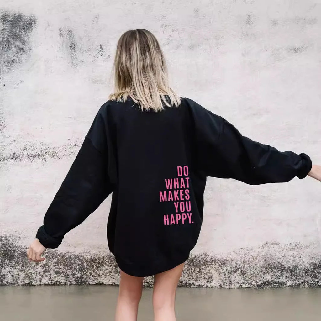Oversized Damen-Hoodie – Rückendruck, Baumwolle, Alltagstauglich