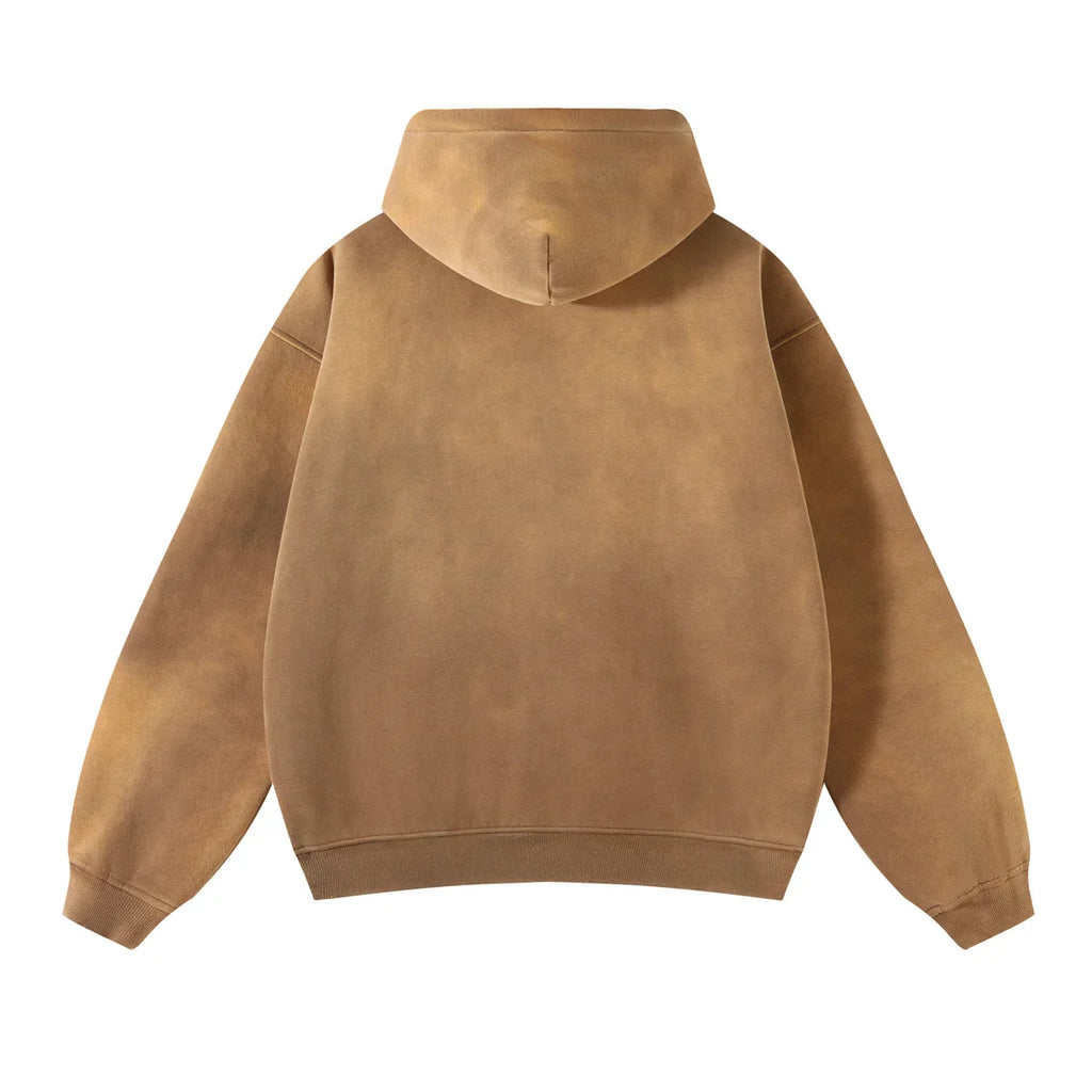 Warmer, lässiger Herren-Kapuzenpullover mit Reißverschluss – Oversize, Plüsch, Winter