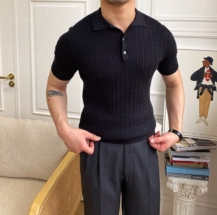 Hochwertiges Herren-Poloshirt, Kurzarm, Baumwollmischung, zeitloses Design, klassische Passform für Business und Freizeit