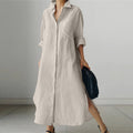 Lightweight Shirt Dress for Women, Elegant Spring Style, Versatile Casual & Formal Wear