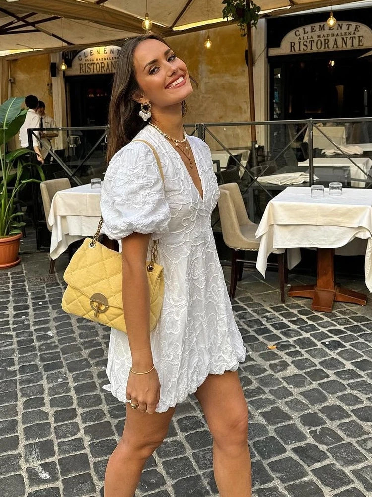 Elegant White Dress with Exquisite Detailing for Women's Cocktail and Formal Occasions