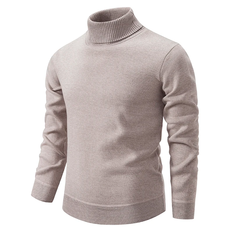 Warm Men’s Turtleneck Sweater - Slim Fit, Wool, Winter