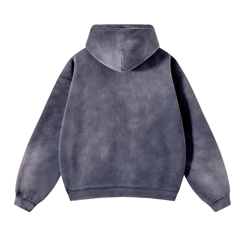 Warmer, lässiger Herren-Kapuzenpullover mit Reißverschluss – Oversize, Plüsch, Winter