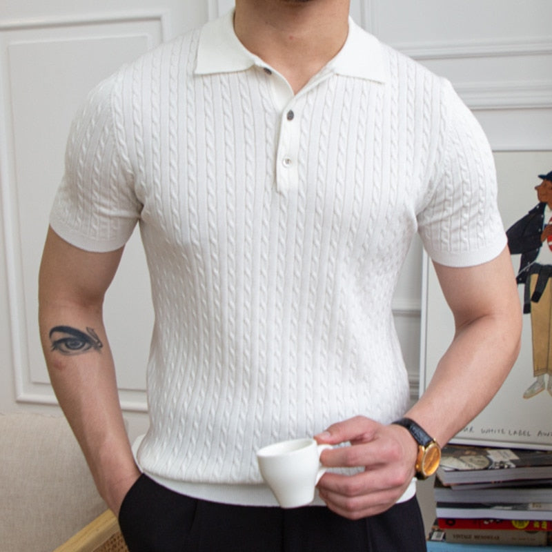 Premium Men's Polo Shirt, Short Sleeve, Cotton Blend, Timeless Design, Classic Fit for Business and Casual Wear