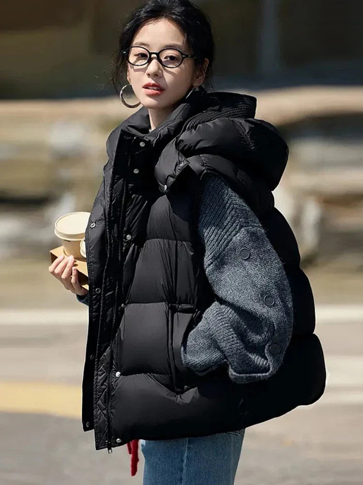 Insulating Women’s Hooded Puff Vest - Hip-Length, Down