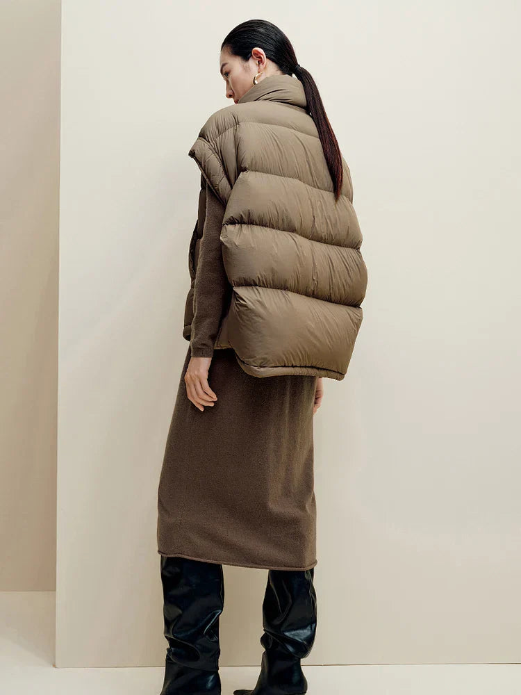 Insulating Women’s Down Vest - Cropped, Duck, Winter