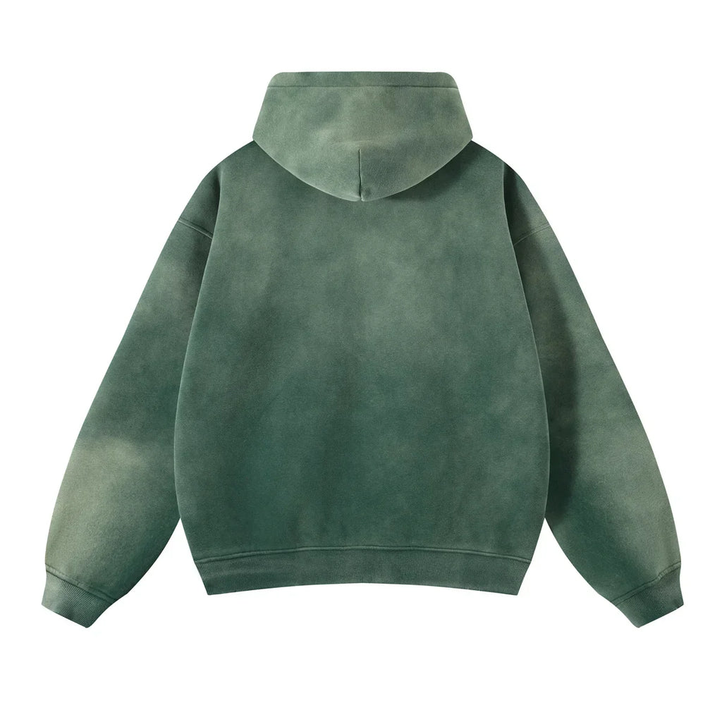 Warmer, lässiger Herren-Kapuzenpullover mit Reißverschluss – Oversize, Plüsch, Winter
