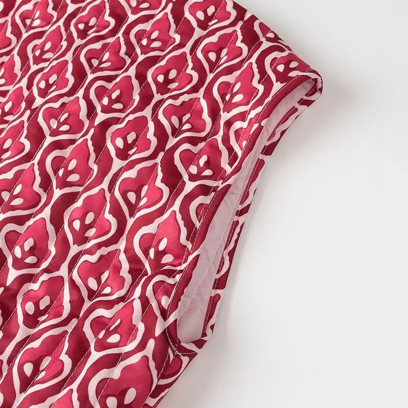 Insulating Women’s Quilted Vest - Loose Open Stitch, Cotton