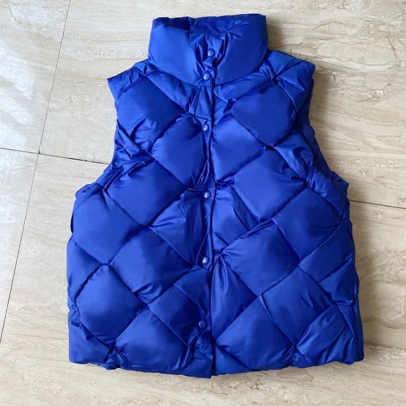 Insulating Women Puffer Vest - Boxy Quilt Polyfill Winter