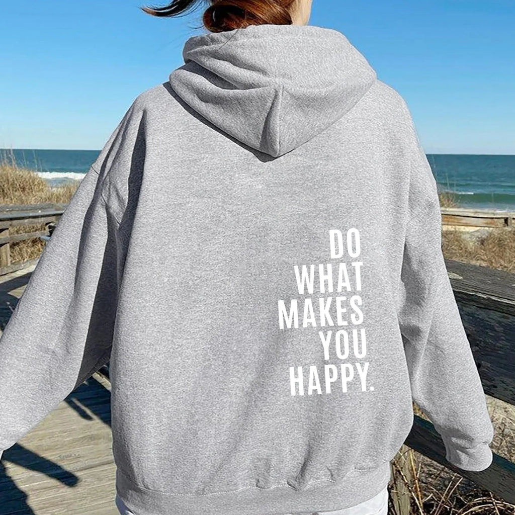 Oversized Damen-Hoodie – Rückendruck, Baumwolle, Alltagstauglich