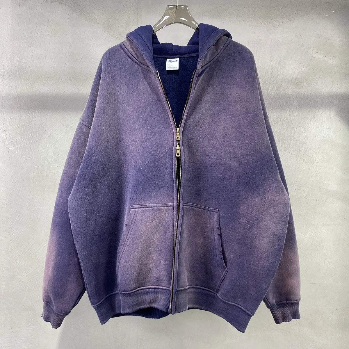 Warmer, lässiger Herren-Kapuzenpullover mit Reißverschluss – Oversize, Plüsch, Winter