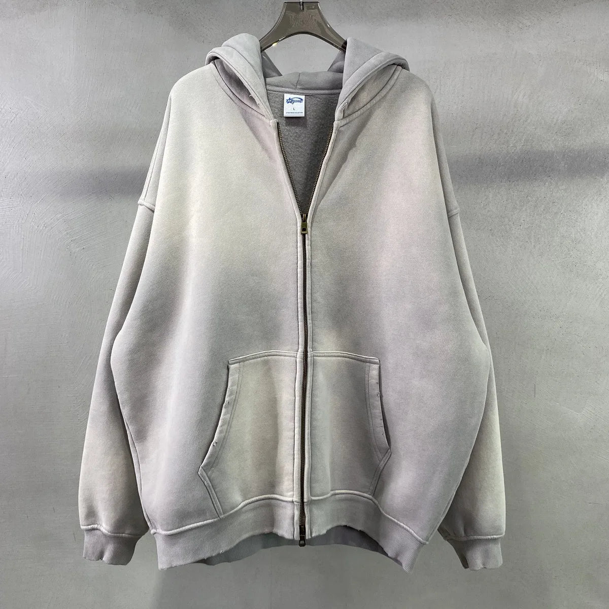 Warmer, lässiger Herren-Kapuzenpullover mit Reißverschluss – Oversize, Plüsch, Winter