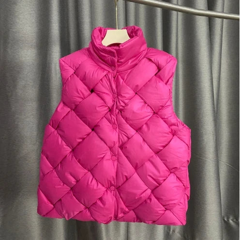 Insulating Women Puffer Vest - Boxy Quilt Polyfill Winter