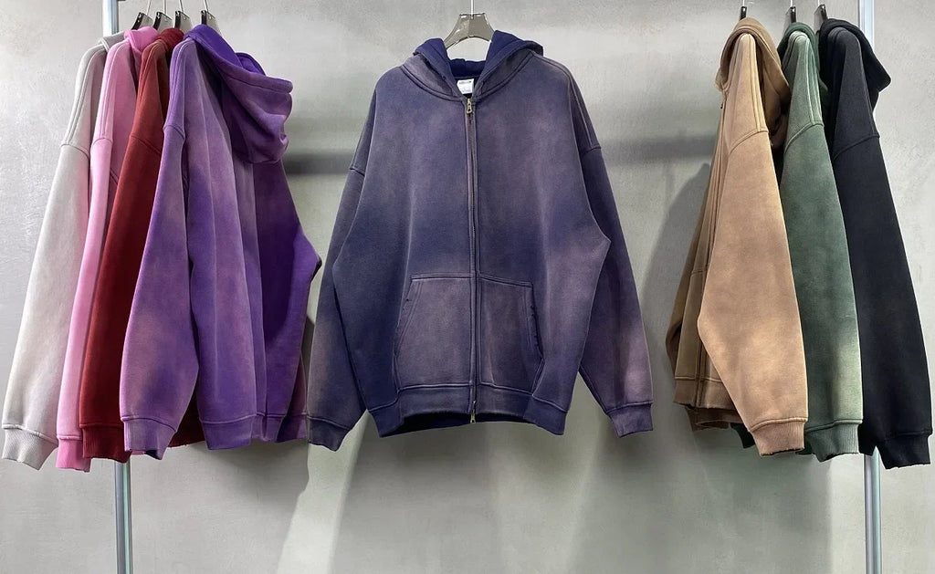 Warmer, lässiger Herren-Kapuzenpullover mit Reißverschluss – Oversize, Plüsch, Winter