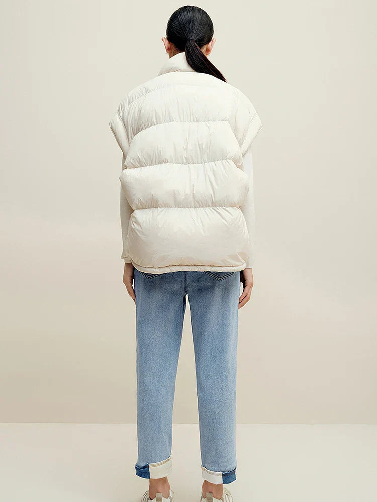 Insulating Women’s Down Vest - Cropped, Duck, Winter