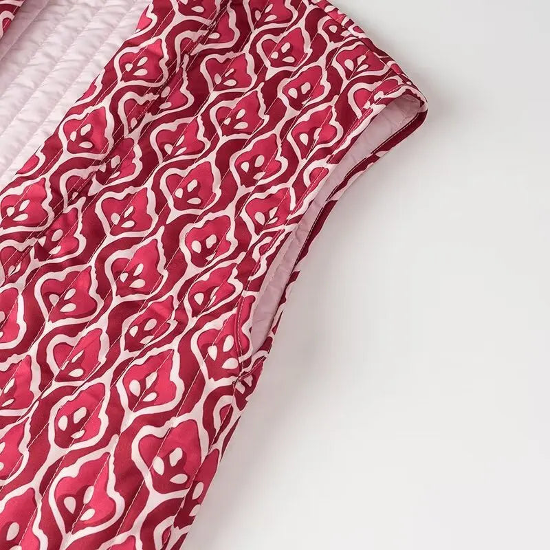 Insulating Women’s Quilted Vest - Loose Open Stitch, Cotton