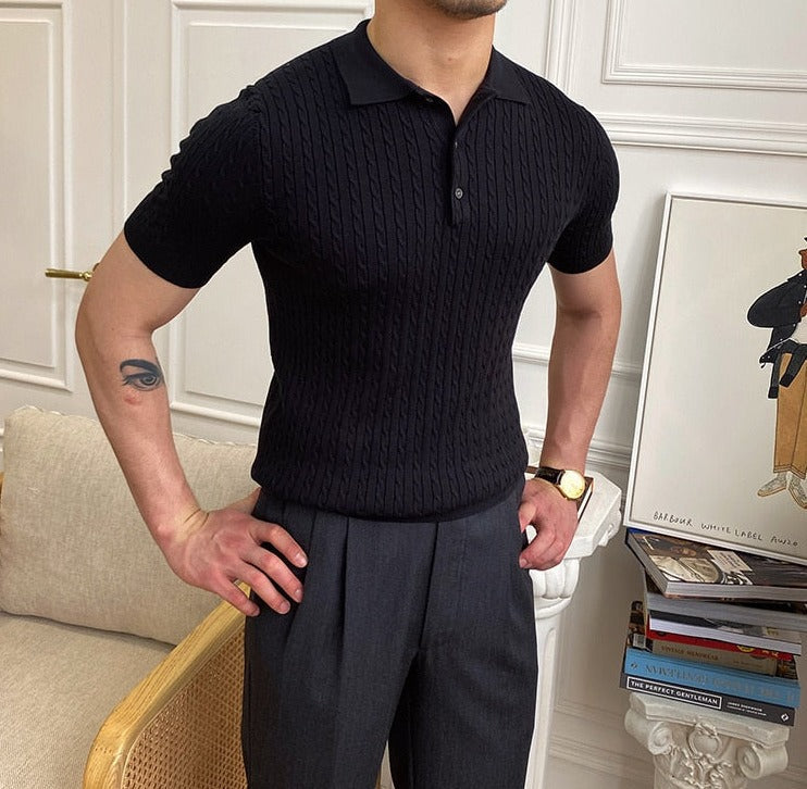 Premium Men's Polo Shirt, Short Sleeve, Cotton Blend, Timeless Design, Classic Fit for Business and Casual Wear