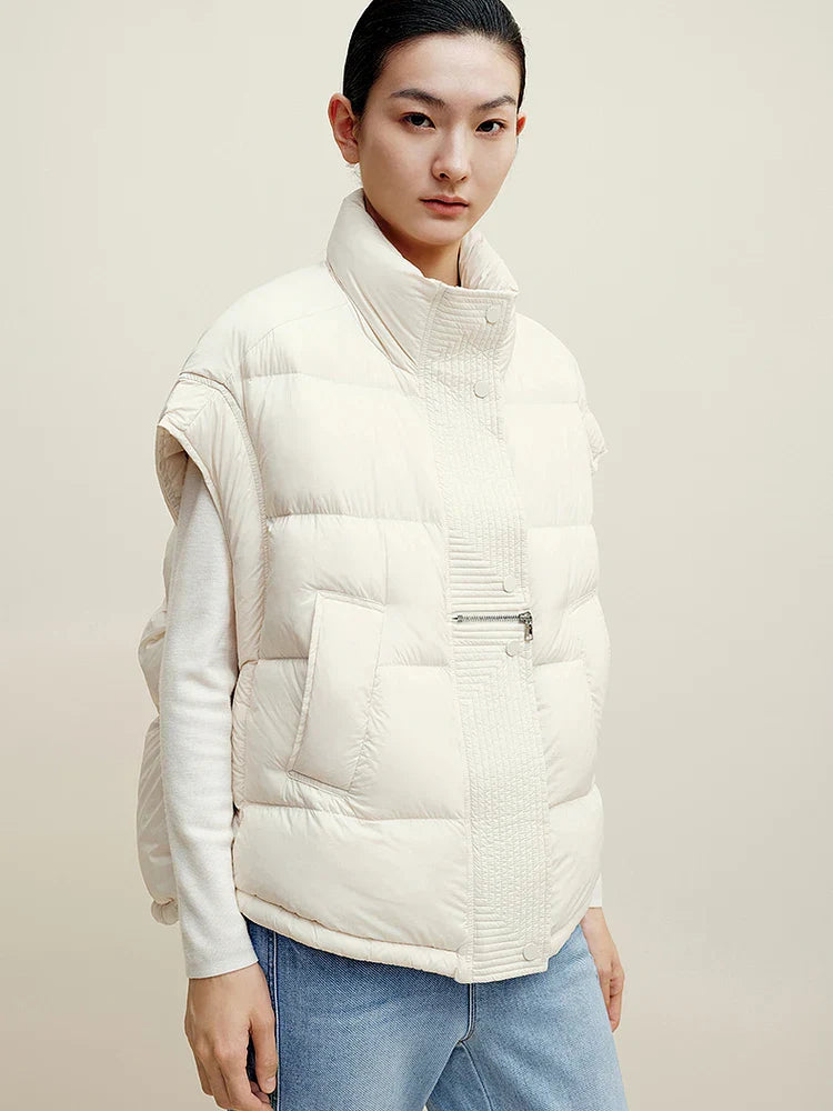 Insulating Women’s Down Vest - Cropped, Duck, Winter