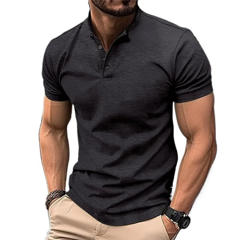 Leichtes Sommer-Polohemd mit Reverskragen für Herren – Kurzarm, atmungsaktives Baumwoll-T-Shirt in schmaler Passform
