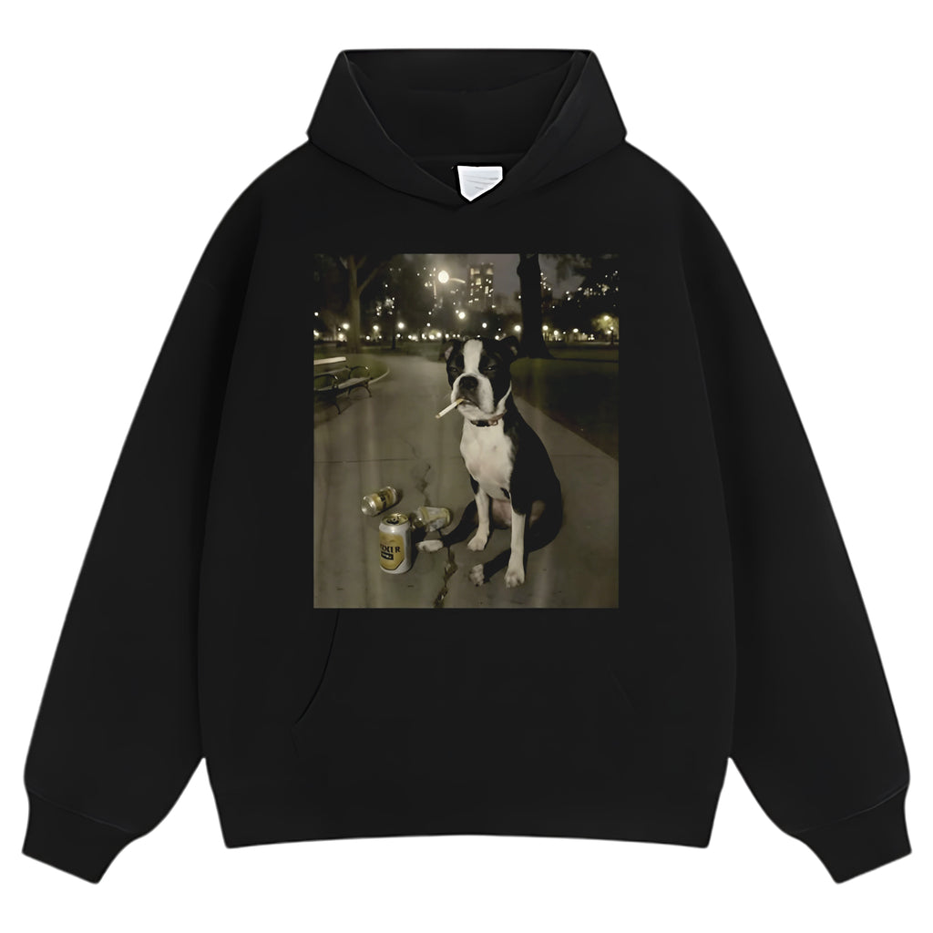 SMOKING DOG CIGARETTE GEN Z DOG TANK TOP & TEE & LONG SLEEVE & LAYERED LS & HOODIE