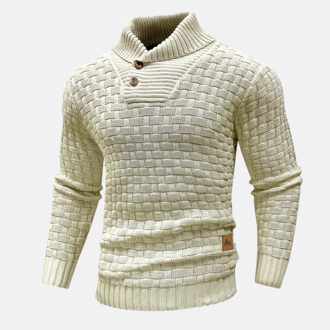 Soft Men's Knit Sweater - Shawl Collar, Knit, Casual