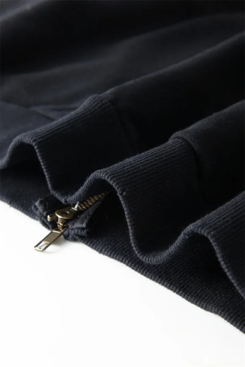 Warmer, lässiger Herren-Kapuzenpullover mit Reißverschluss – Oversize, Plüsch, Winter