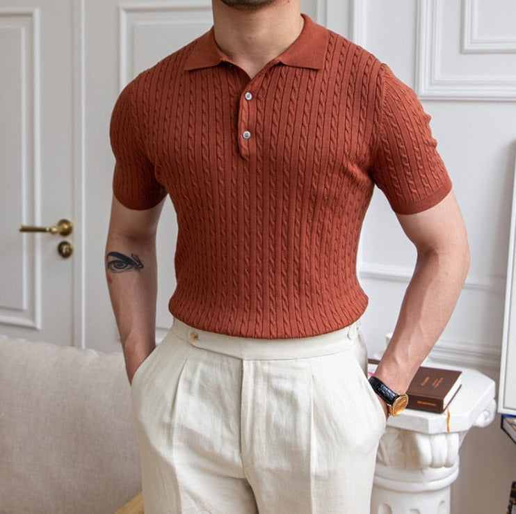 Premium Men's Polo Shirt, Short Sleeve, Cotton Blend, Timeless Design, Classic Fit for Business and Casual Wear