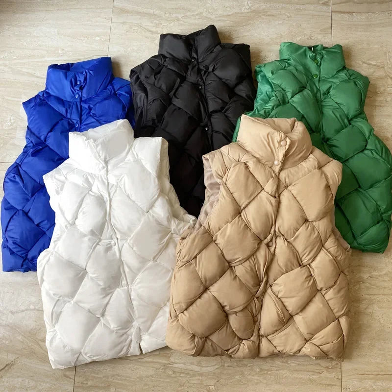 Insulating Women Puffer Vest - Boxy Quilt Polyfill Winter