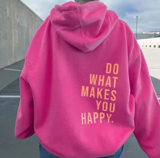 Oversized Damen-Hoodie – Rückendruck, Baumwolle, Alltagstauglich