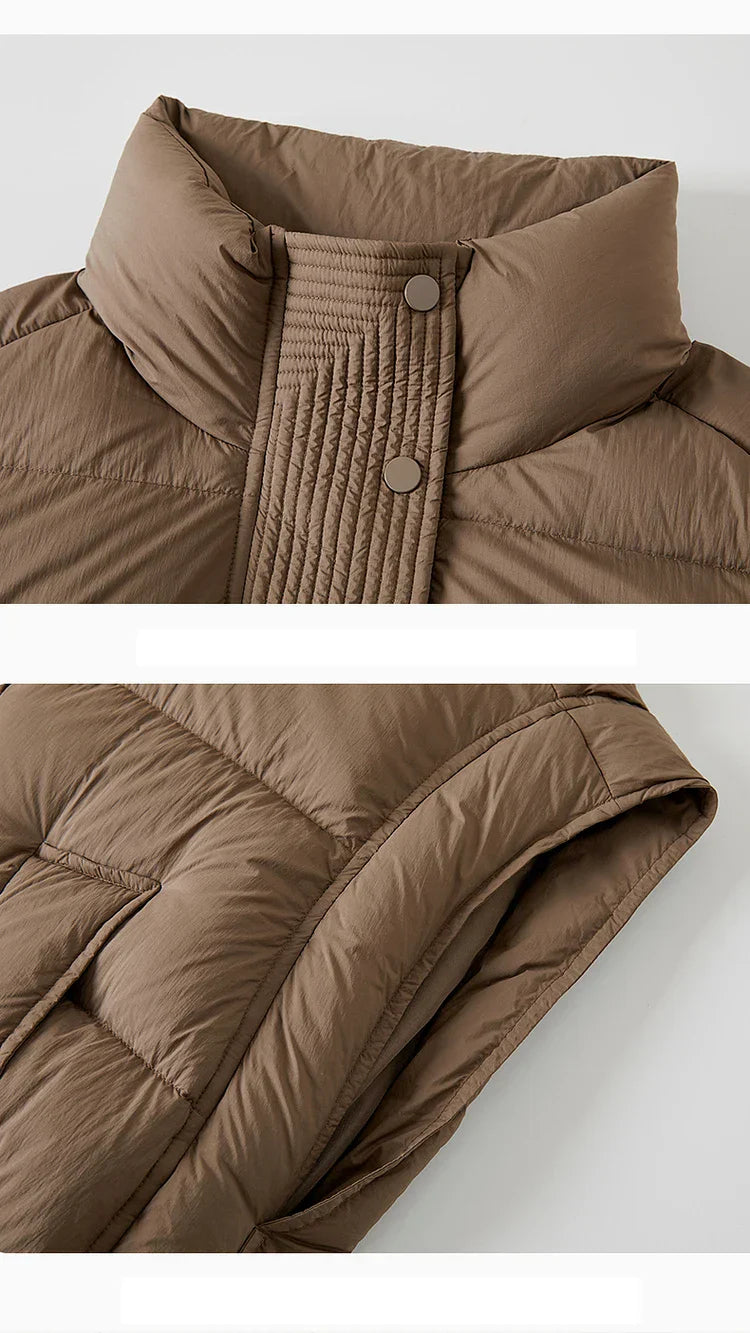 Insulating Women’s Down Vest - Cropped, Duck, Winter