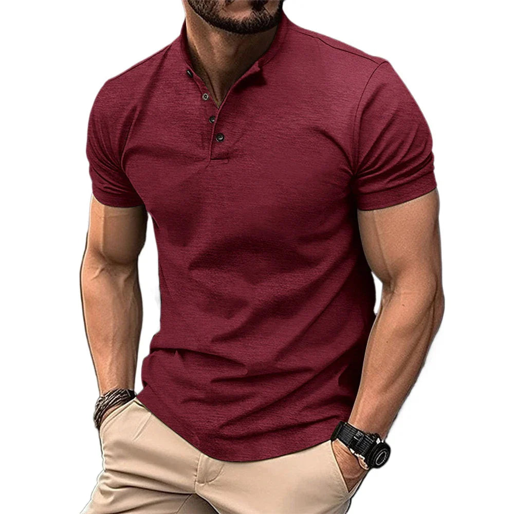 Leichtes Sommer-Polohemd mit Reverskragen für Herren – Kurzarm, atmungsaktives Baumwoll-T-Shirt in schmaler Passform