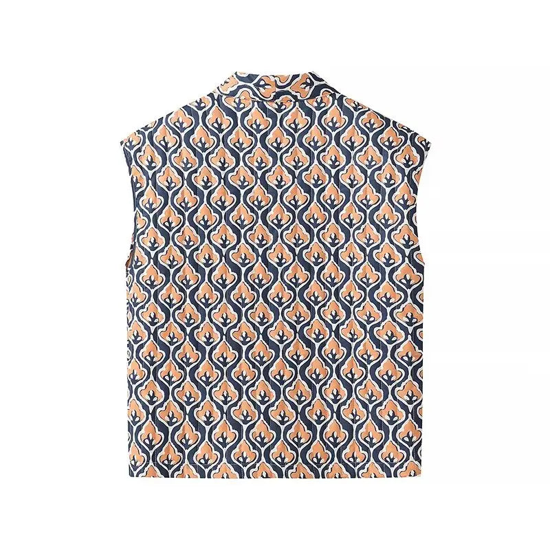 Insulating Women’s Quilted Vest - Loose Open Stitch, Cotton