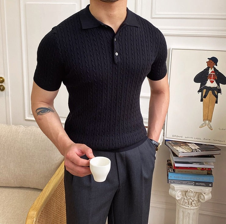 Premium Men's Polo Shirt, Short Sleeve, Cotton Blend, Timeless Design, Classic Fit for Business and Casual Wear