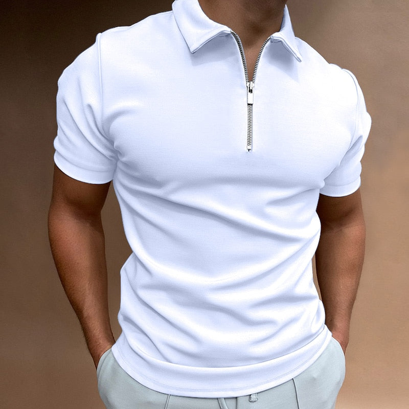 Classic Fit Zipped Mens Polo Shirt in Multiple Colors - Stylish, Comfortable, Breathable Polyester