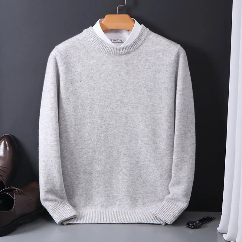 Soft Men's Cashmere Sweater - Crew Neck, Cashmere, Office