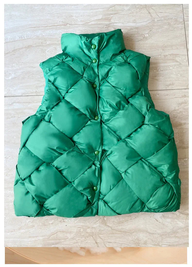 Insulating Women Puffer Vest - Boxy Quilt Polyfill Winter