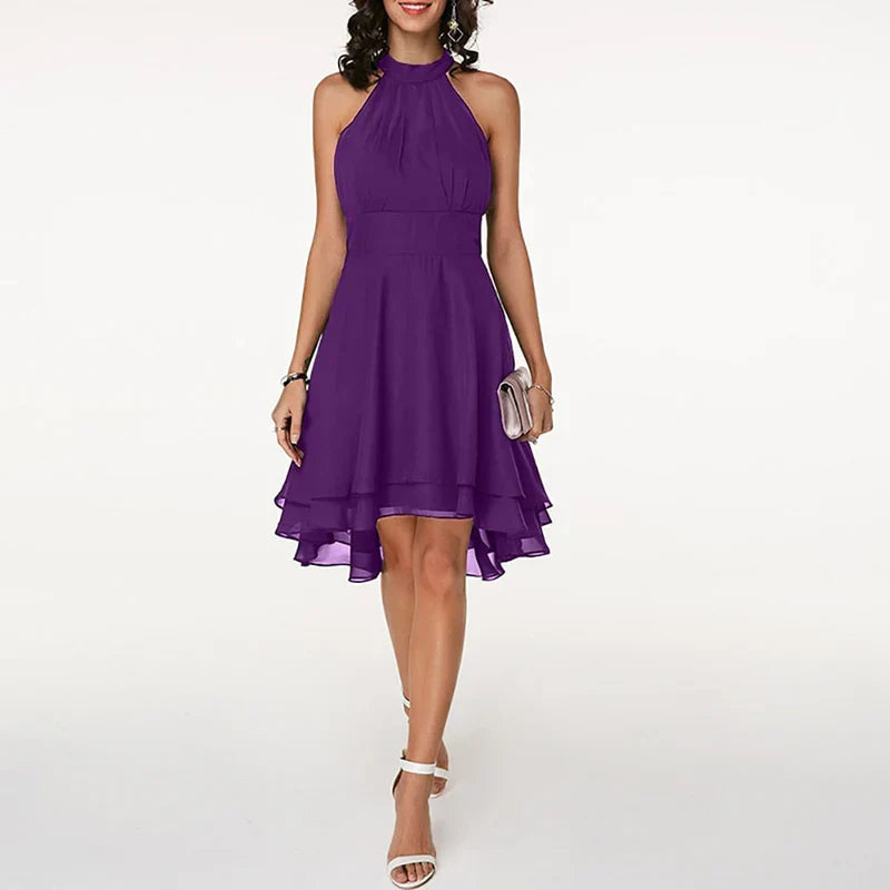 Elegant Women's Ruffled Dress for Summer and Formal Occasions - Lightweight and Comfortable
