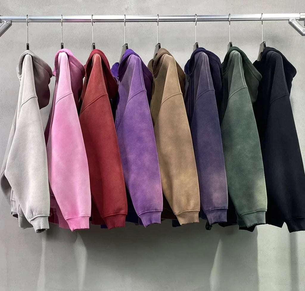 Warmer, lässiger Herren-Kapuzenpullover mit Reißverschluss – Oversize, Plüsch, Winter