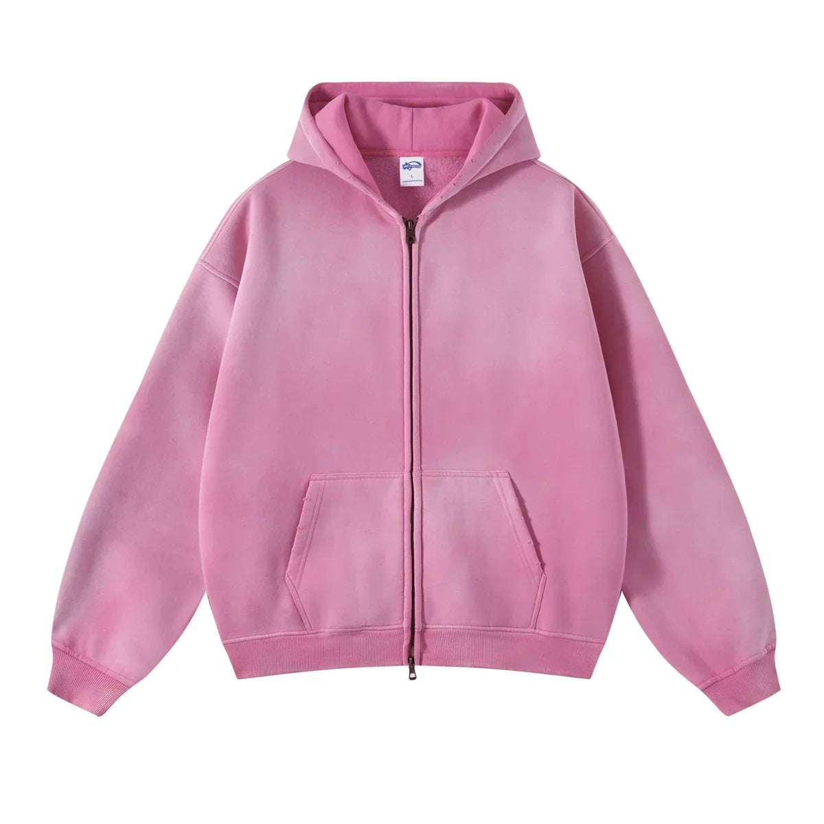 Warmer, lässiger Herren-Kapuzenpullover mit Reißverschluss – Oversize, Plüsch, Winter