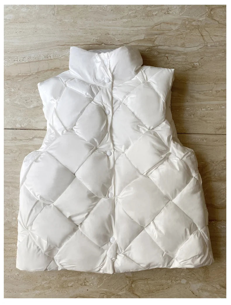 Insulating Women Puffer Vest - Boxy Quilt Polyfill Winter