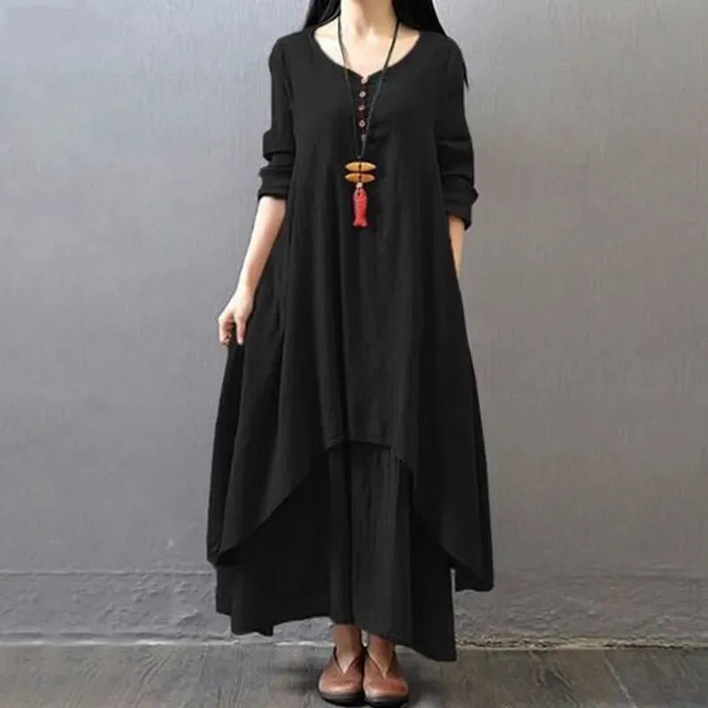 Bohemian Layered Vintage Summer Dress for Women, Plus Size Available in M-5XL, Elegant and Comfortable Design