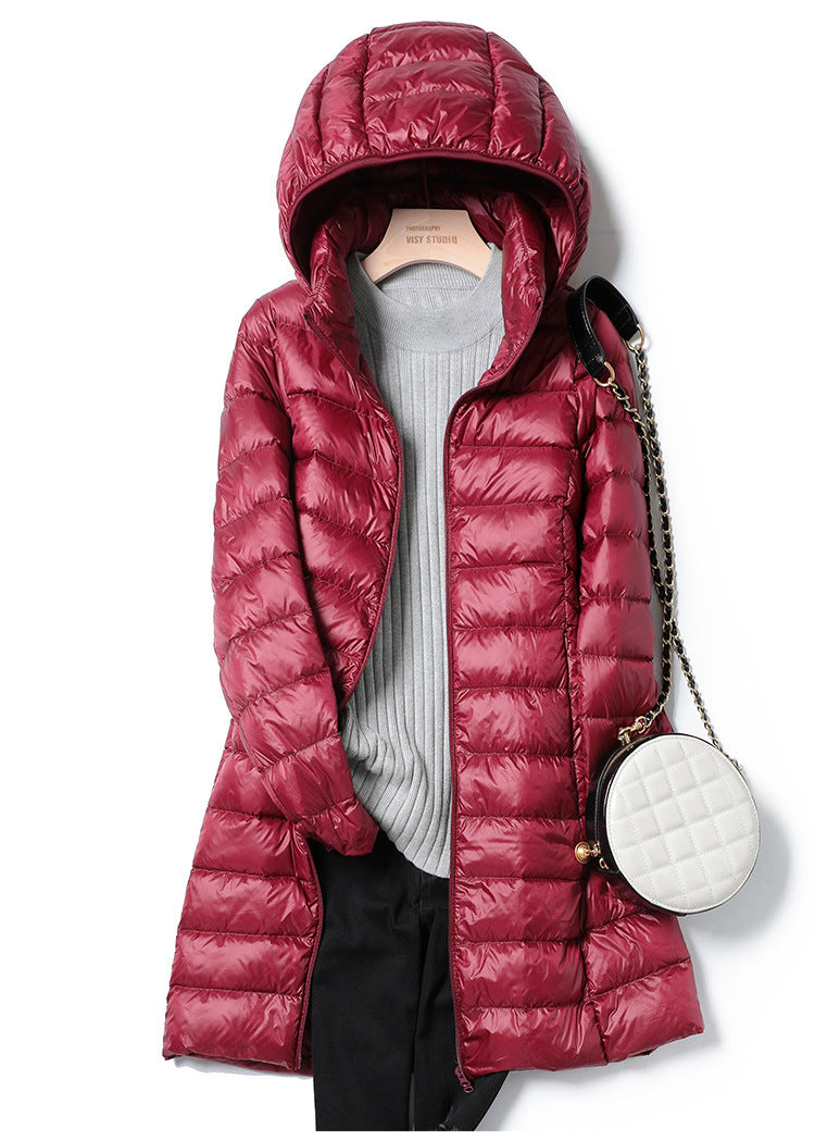 Lightweight Women's Quilted Jacket - Slim Mid Thigh