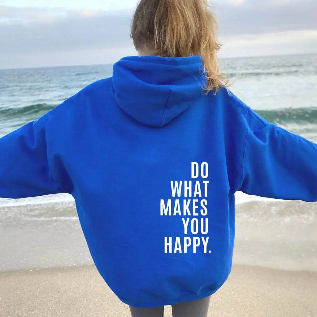 Oversized Damen-Hoodie – Rückendruck, Baumwolle, Alltagstauglich