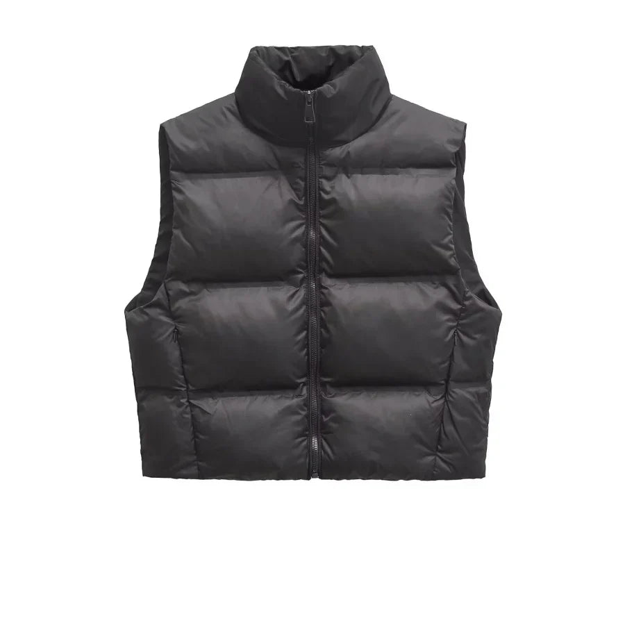 Insulating Women’s Puffer Vest - Oversized Quilted Cotton