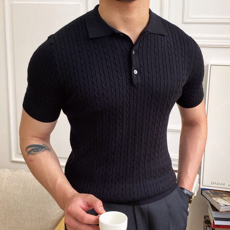 Hochwertiges Herren-Poloshirt, Kurzarm, Baumwollmischung, zeitloses Design, klassische Passform für Business und Freizeit