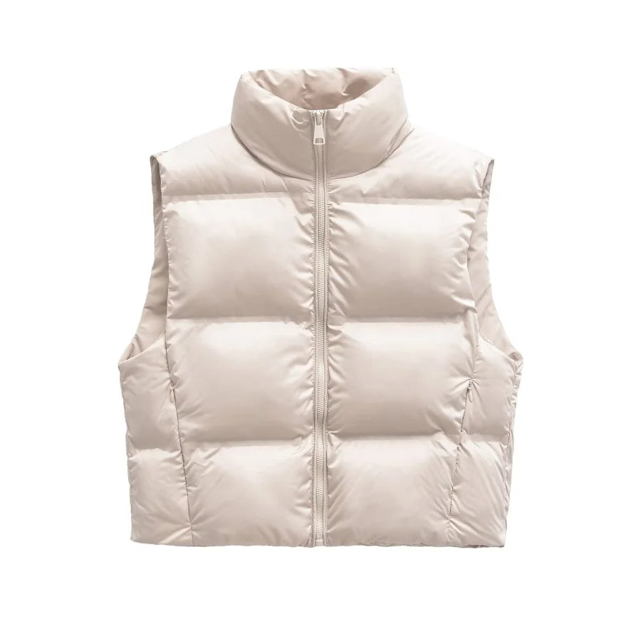Insulating Women’s Puffer Vest - Oversized Quilted Cotton