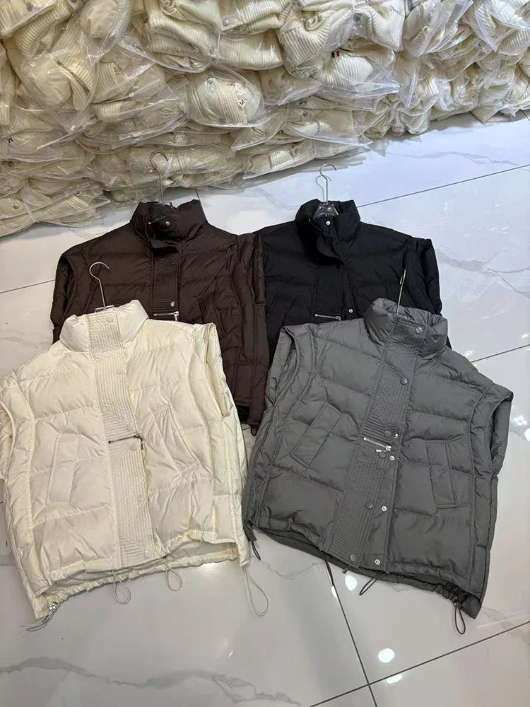 Insulating Women’s Down Vest - Cropped, Duck, Winter